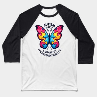 Autism's Colorful Wings: Mind Body Balance Baseball T-Shirt